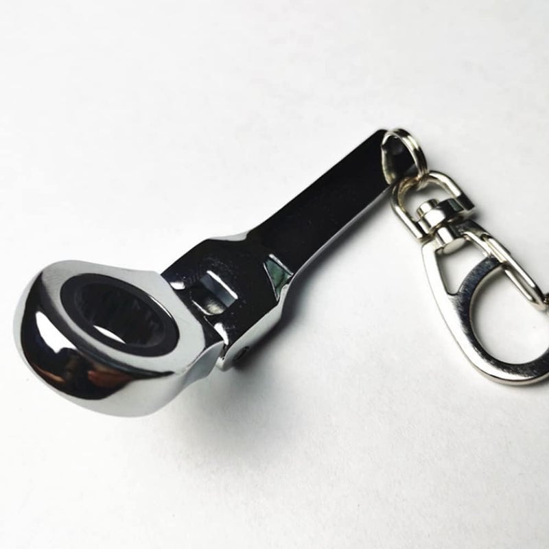 SaiDian 1Pcs 10mm Ratcheting Wrench Key Chains Portable Ratchet Wrench Keychain Key Ring Flex Head Mini Hardware Tool - Image 2